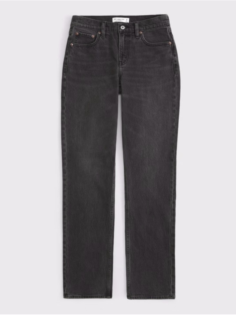 Abercrombie & Fitch Women's Mid Rise 90s Straight Jean in Dark Wash